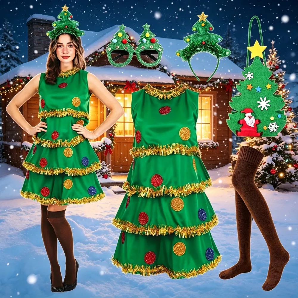 Elf Costume Christmas - Adult Green Cute Elf Christmas Costume