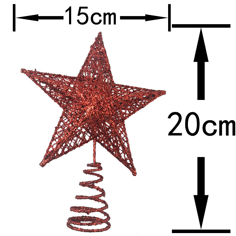 1pcs 15*20cm Gold Glitter Chri - Star Tree Topper review and price