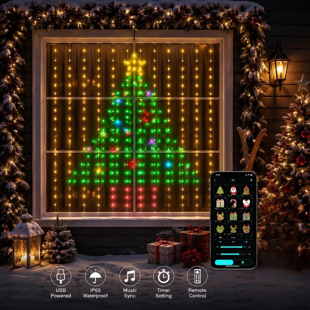 Outdoor LED Pixel Curtain Ligh - Christmas Lights Outdoor review and price
