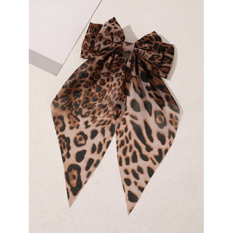 1pc Cute Leopard Print Bow Hai - Ribbon Bow Gift review and price