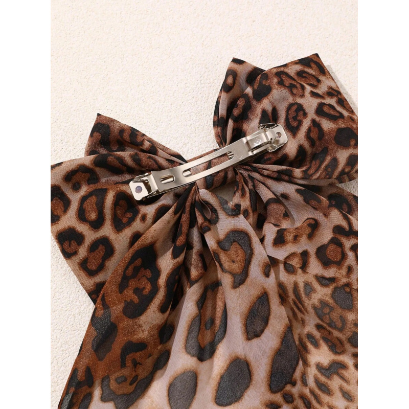 1pc Cute Leopard Print Bow Hai - Ribbon Bow Gift review and price