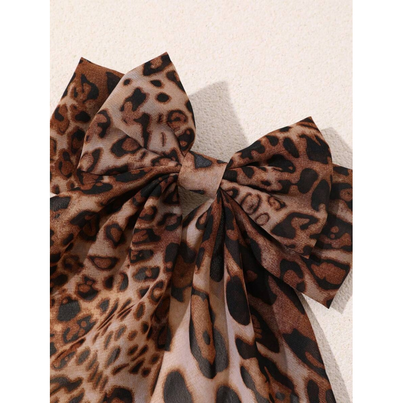 1pc Cute Leopard Print Bow Hai - Ribbon Bow Gift review and price
