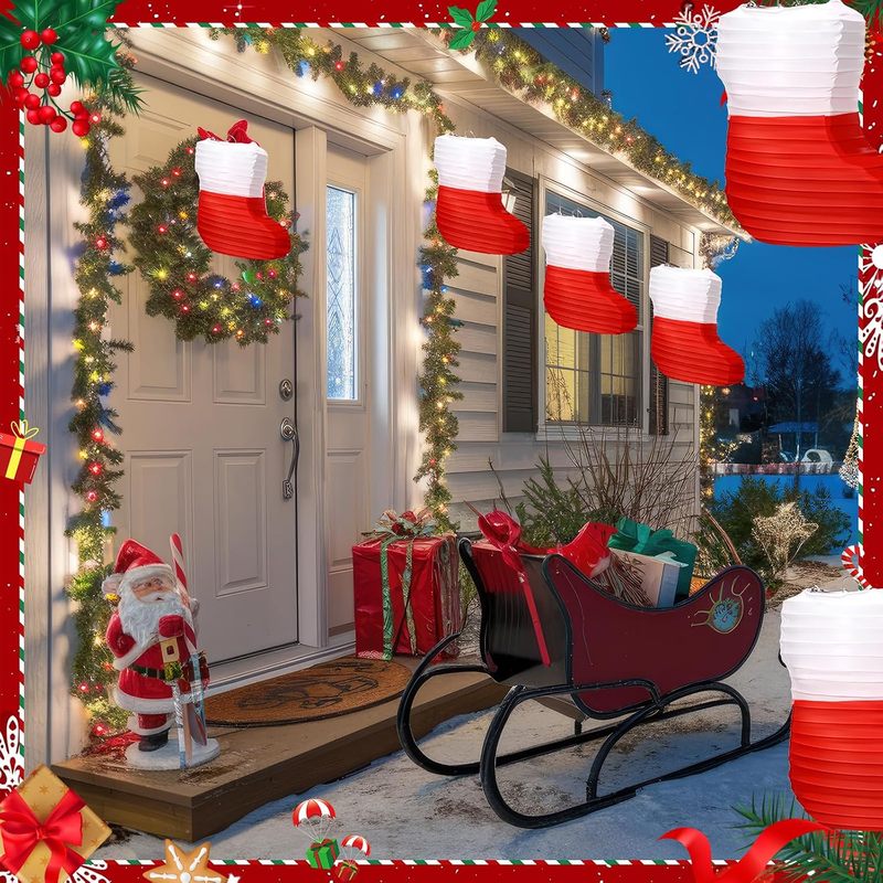 1 Pc Christmas Paper Lanterns  - Christmas Stocking Hanging review and price