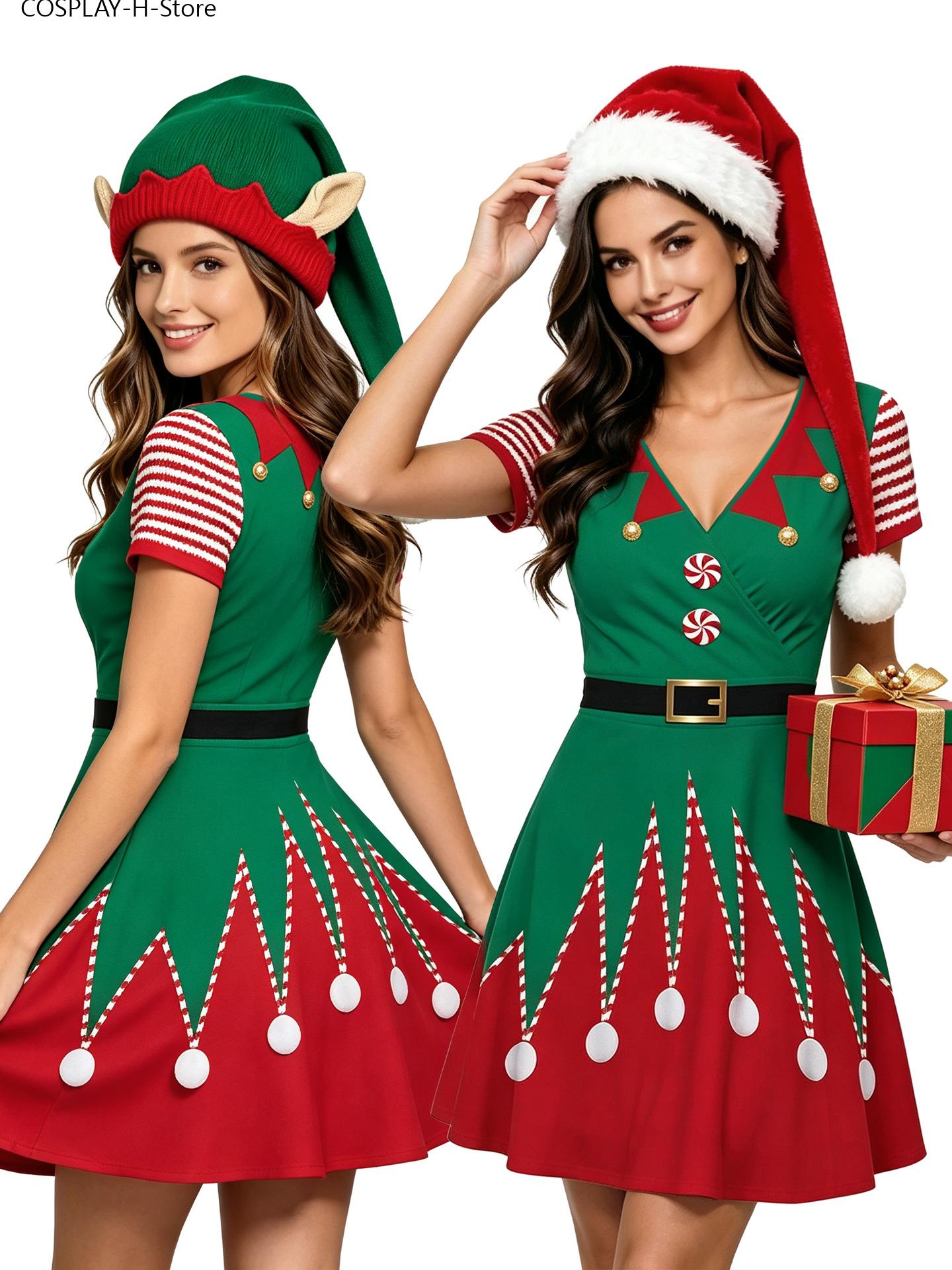 Women Christmas Elf Dress, Lon - Elf Costume Christmas review and price