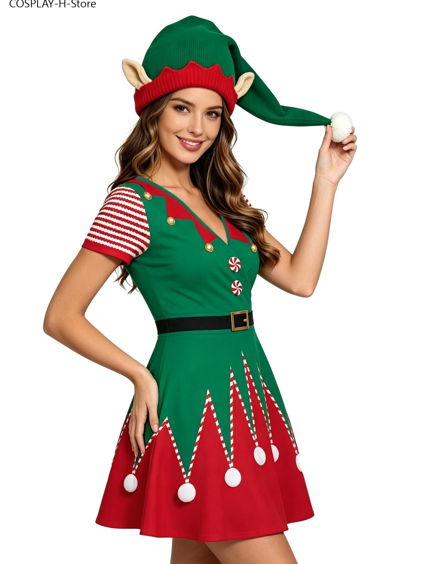 Women Christmas Elf Dress, Lon - Elf Costume Christmas review and price